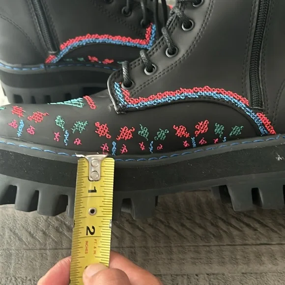 FARM Rio Black Boots with Red and Blue Accents - Picture 12 of 13